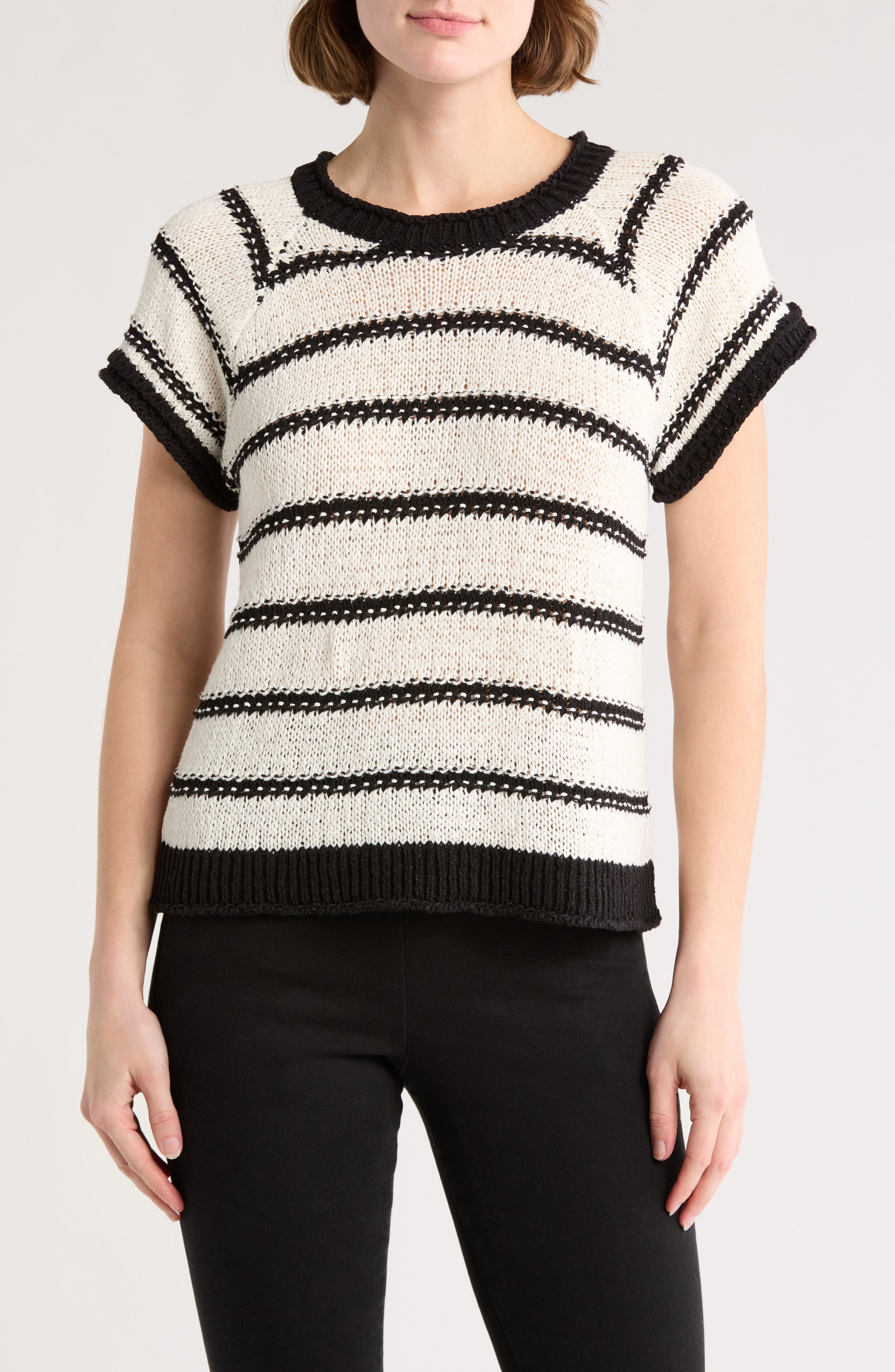 Democracy Stripe Open Stitch Sweater