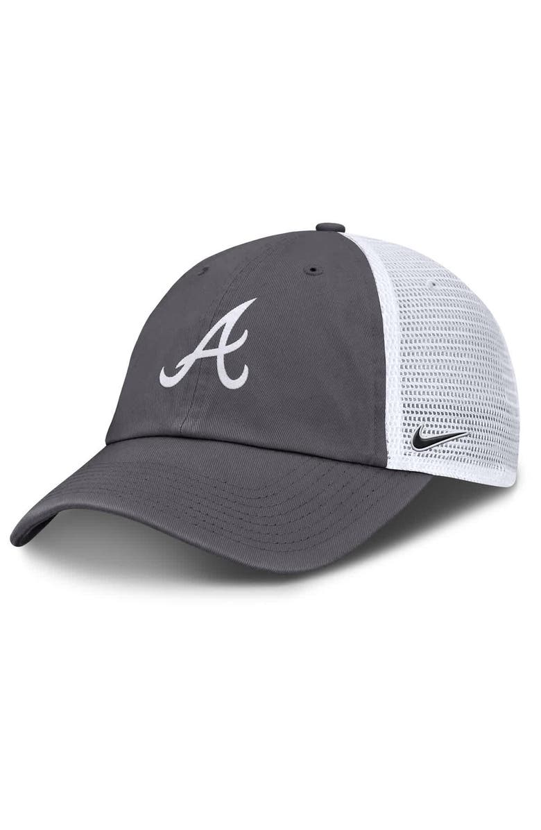 Nike Men's Nike Gray Atlanta Braves Adjustable Trucker Hat, Main, color, 
