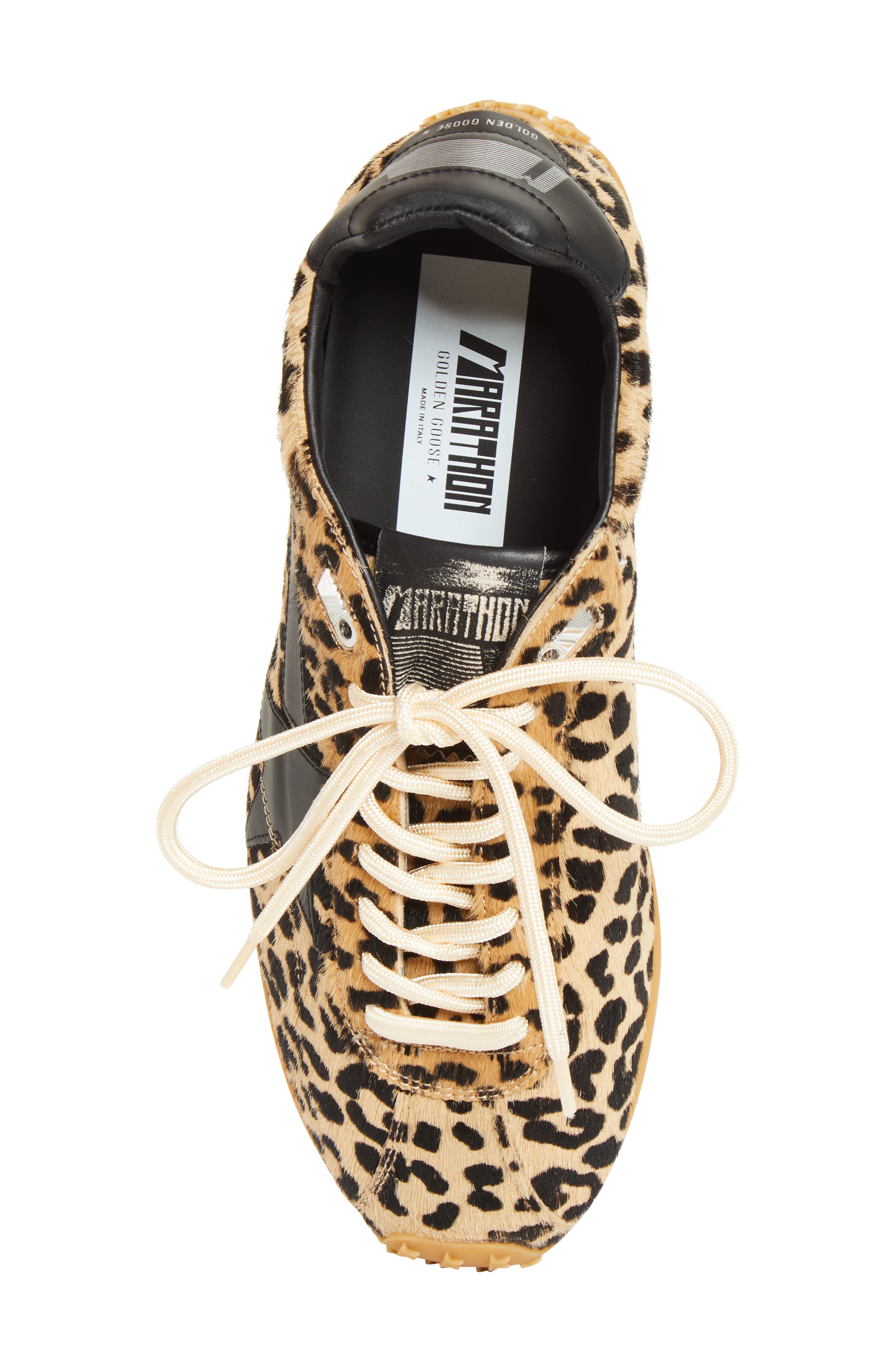 Golden Goose Marathon Speed Genuine Calf Hair Sneaker, Alternate, color, Brown/ Black Leo