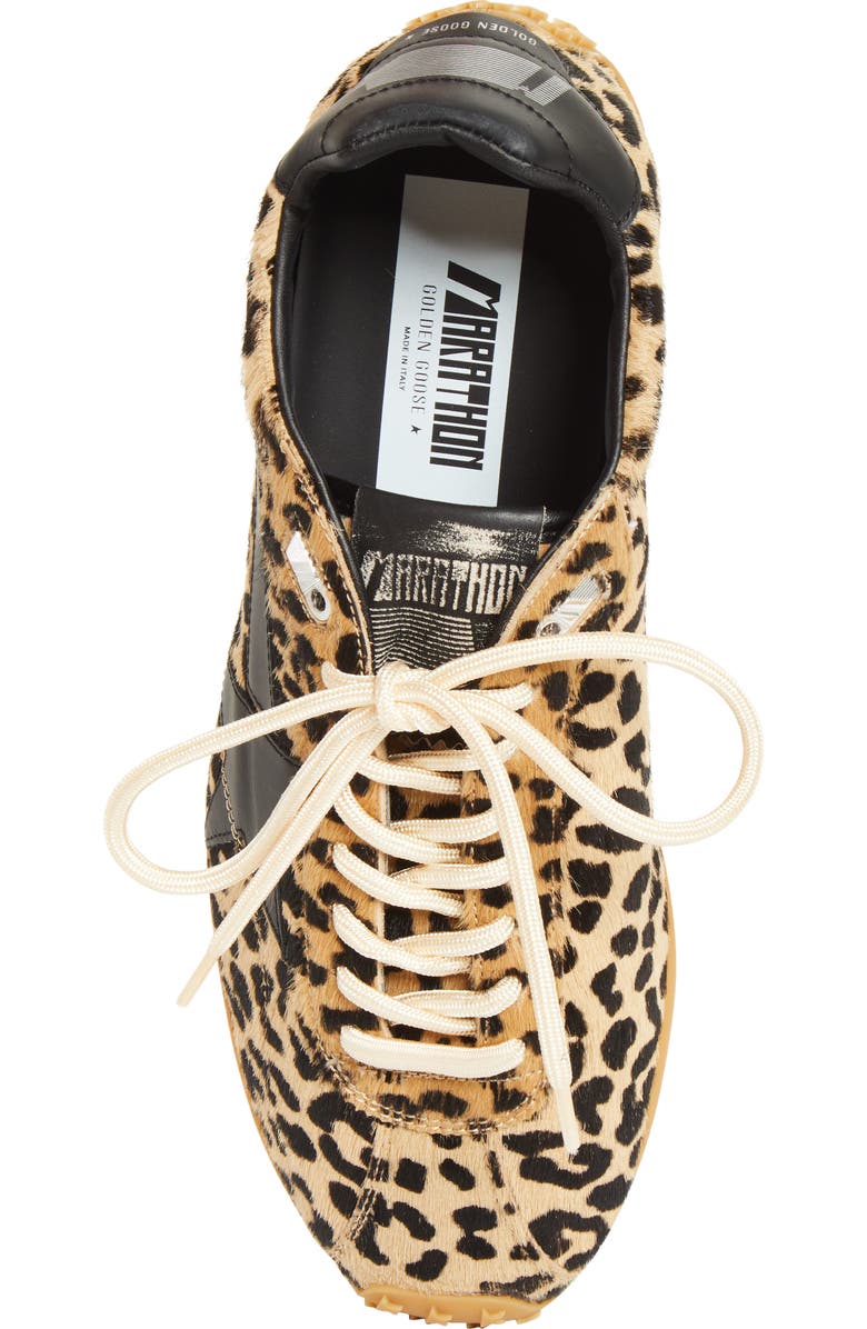 Golden Goose Marathon Speed Genuine Calf Hair Sneaker, Alternate, color, Brown/ Black Leo