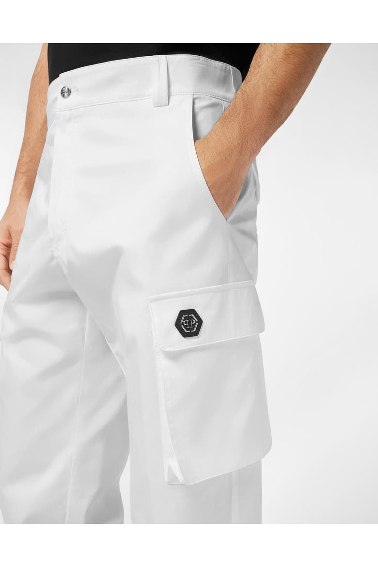 Trousers Cargo Fit Men, Alternate, color, white