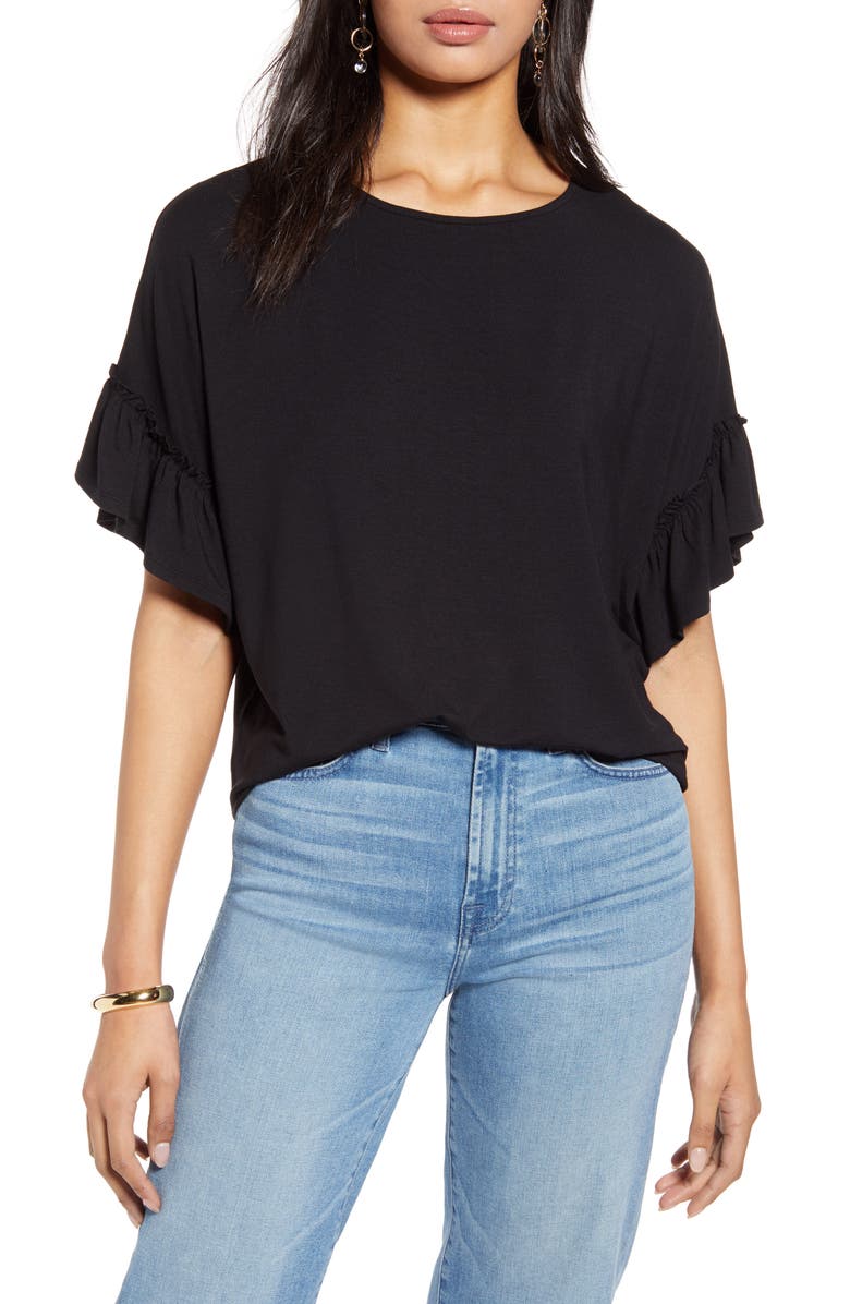 Halogen<sup>®</sup> Ruffle Sleeve Top, Main, color, 