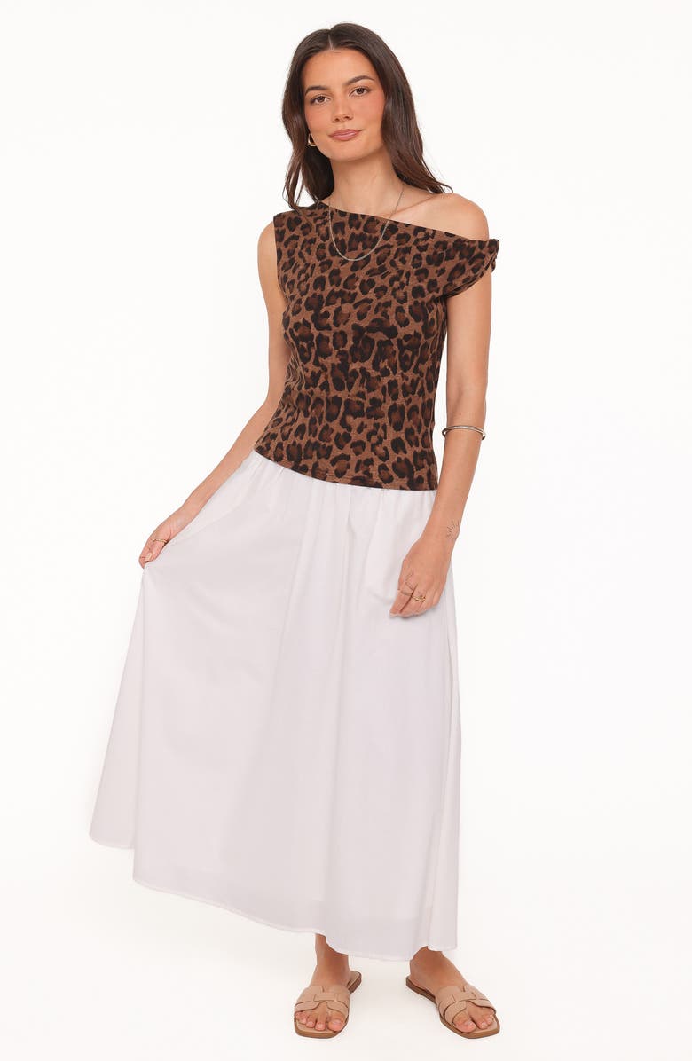 Petal & Pup Maelis Leopard Print One-Shoulder Top, Alternate, color, Brown