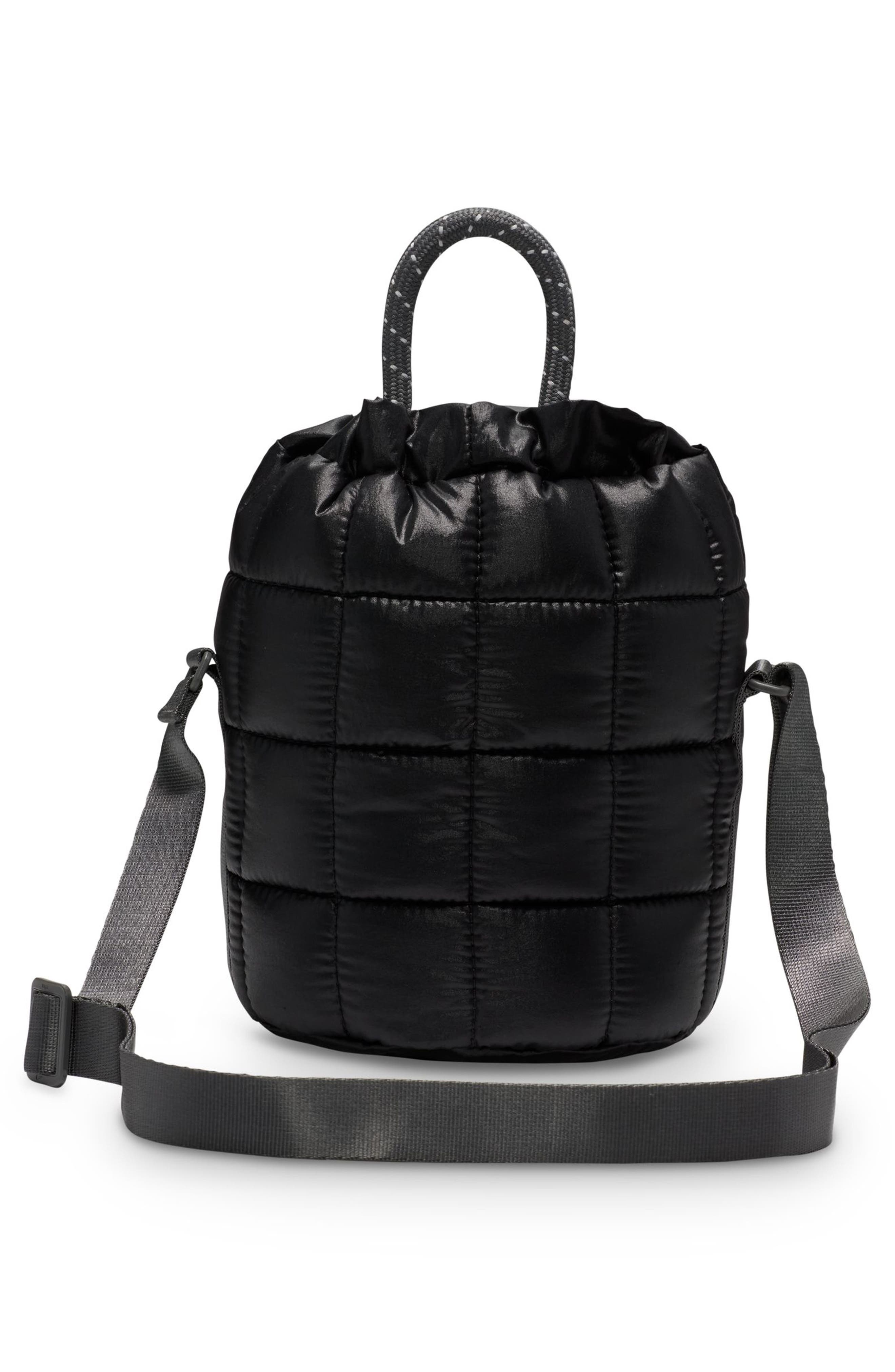 Nike Tiny Puffle Quilted Nylon Tote, Alternate, color, Black/ Iron Grey/ Black