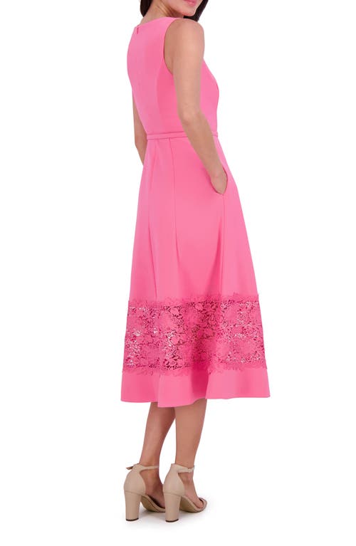 Eliza J Lace Inset Midi Dress In Pink