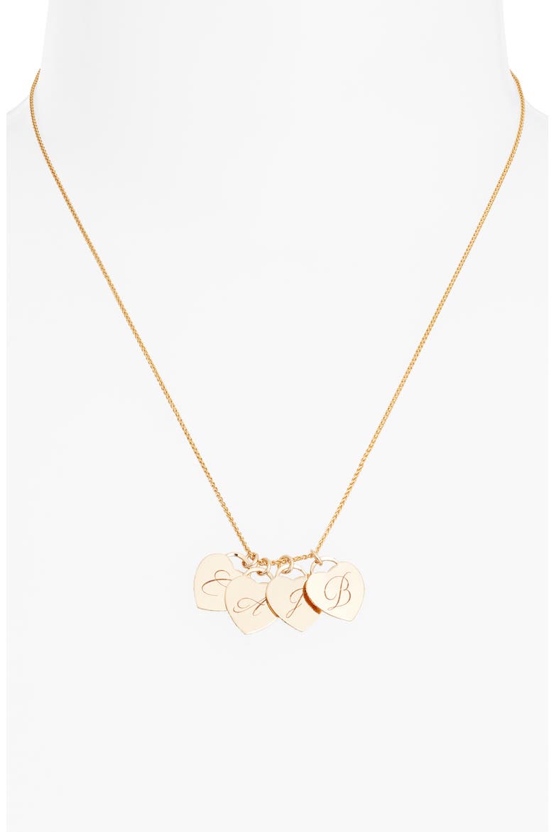 Alice Multi Initial Charm Necklace, Alternate, color, GOLD / 4 CHARMS