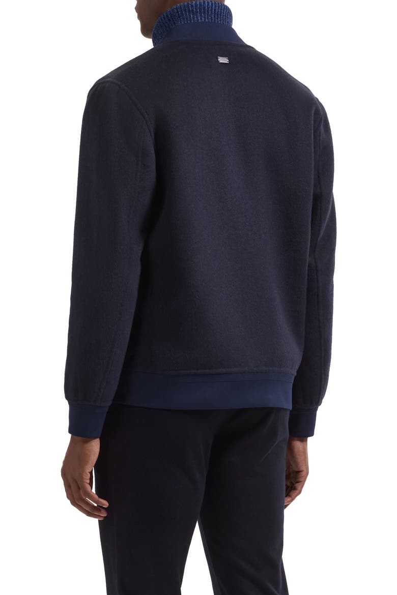 Wool Blend Bomber Jacket, Alternate, color, NAVY