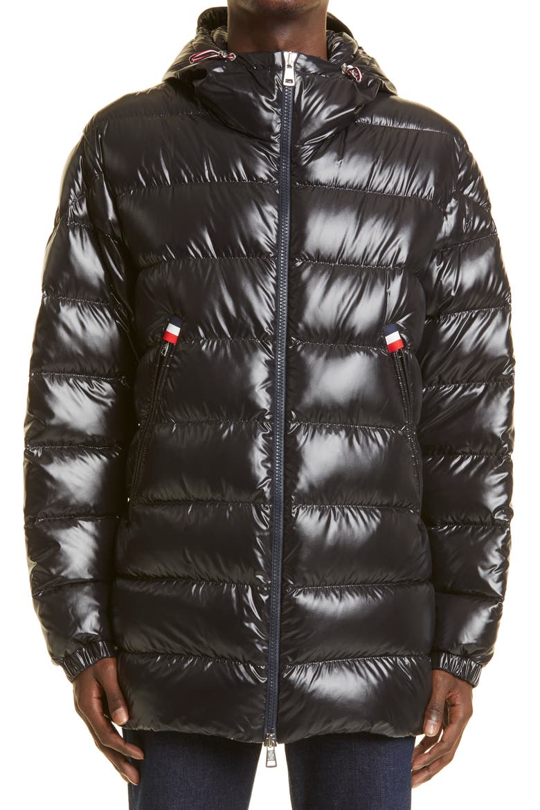 Courcillon Water Resistant Down Puffer Jacket, Main, color, BLACK
