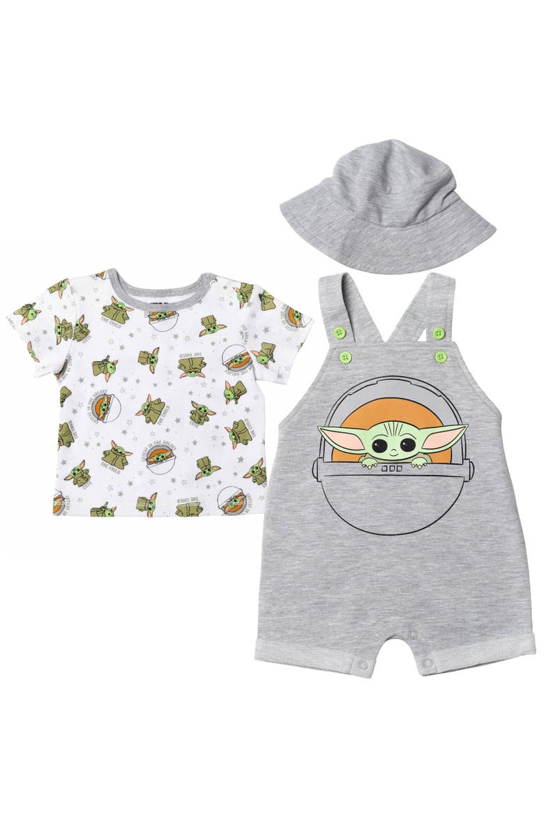 Shortall T-Shirt & Hat Set, Main, color, Baby Yoda Gray Gray