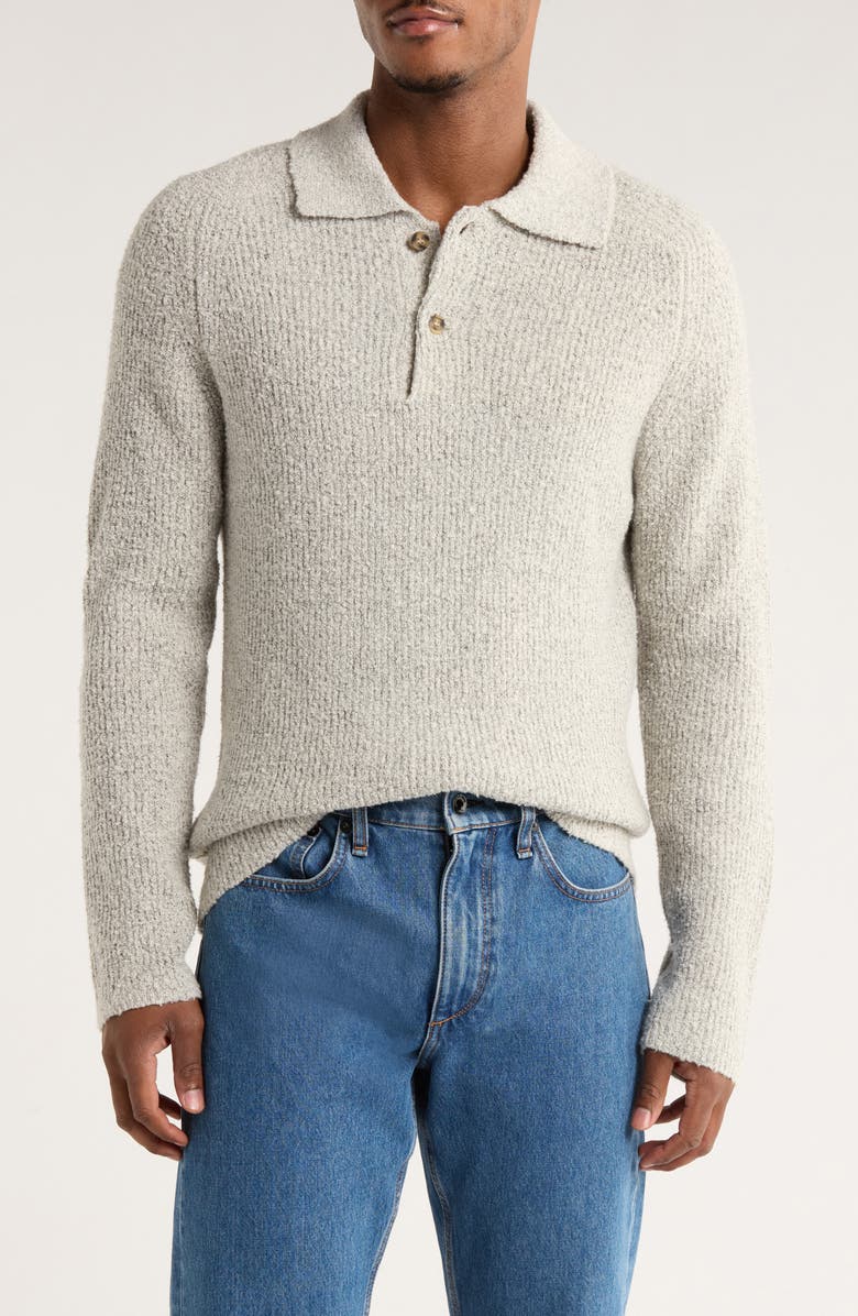 TRUTH Chenille Long Sleeve Polo, Main, color, Grey Marle