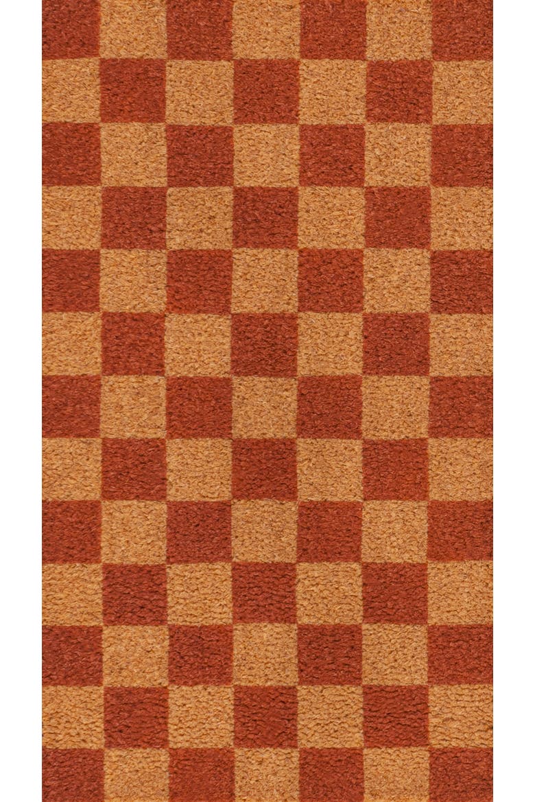 Peater Classic Casual Commerical Natural Coir Indoor/Outdoor Mat, Alternate, color, Natural Red Checker