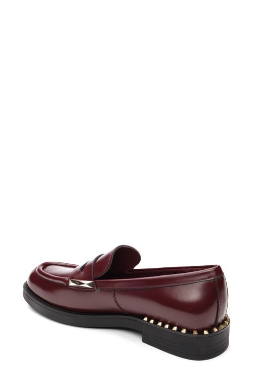 Ash Whisper Stud Penny Loafer In Burgundy