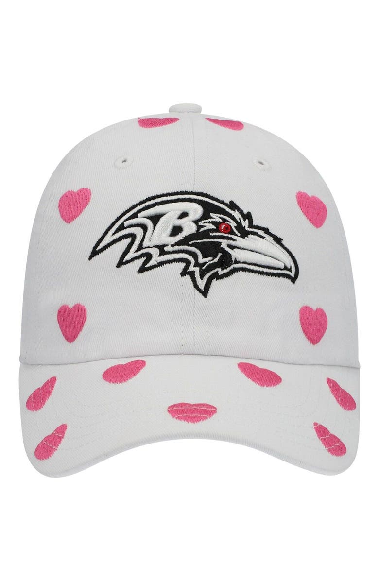 '47 Toddler Girls '47 White Baltimore Ravens Surprise Clean Up Adjustable Hat, Alternate, color, 