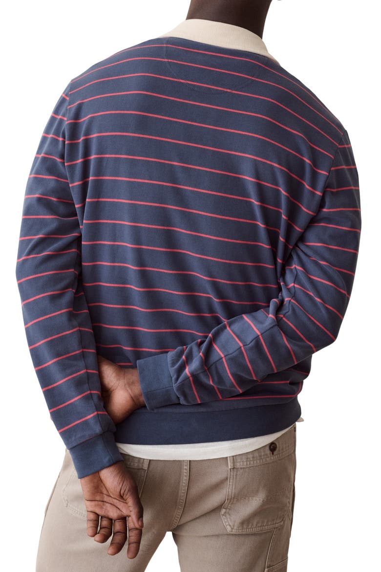 Sueded Rugby Polo, Main, color, NAVY/RED STRIPE