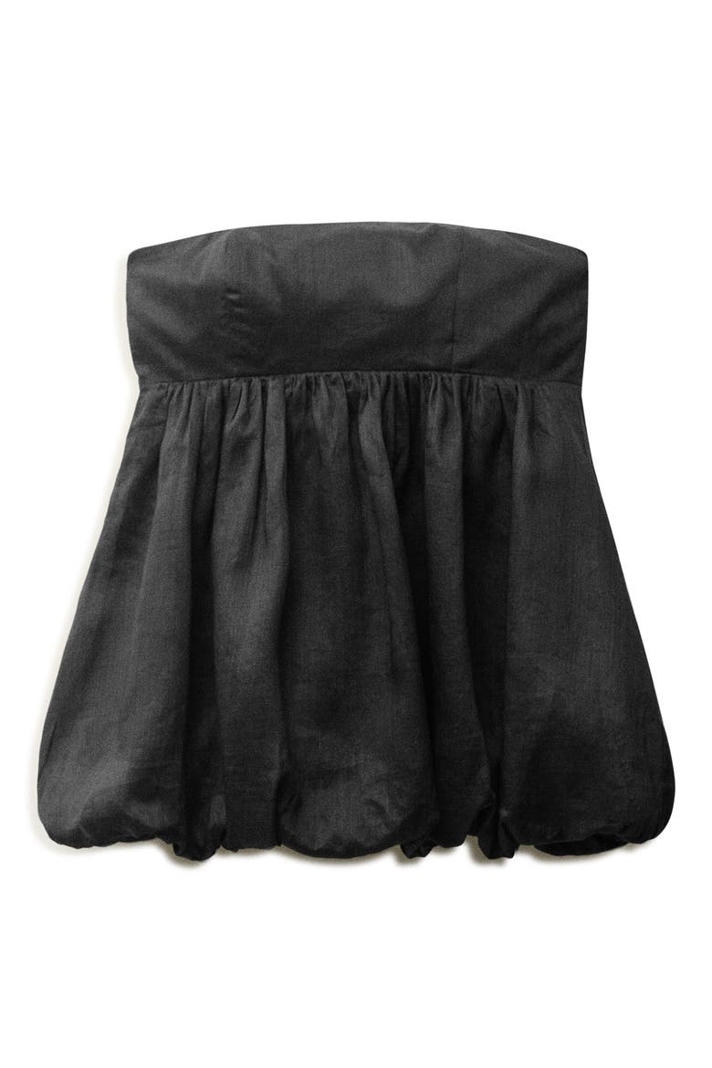 Strapless Bubble Top, Alternate, color, BLACK