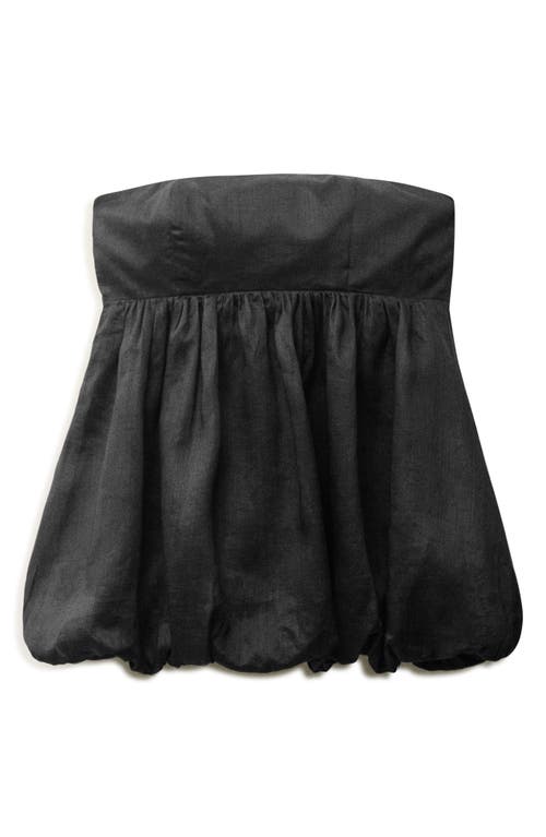 Mango Strapless Bubble Top In Black