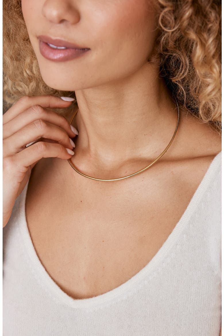 Alanna Snake Chain Collar Necklace, Alternate, color, GOLD
