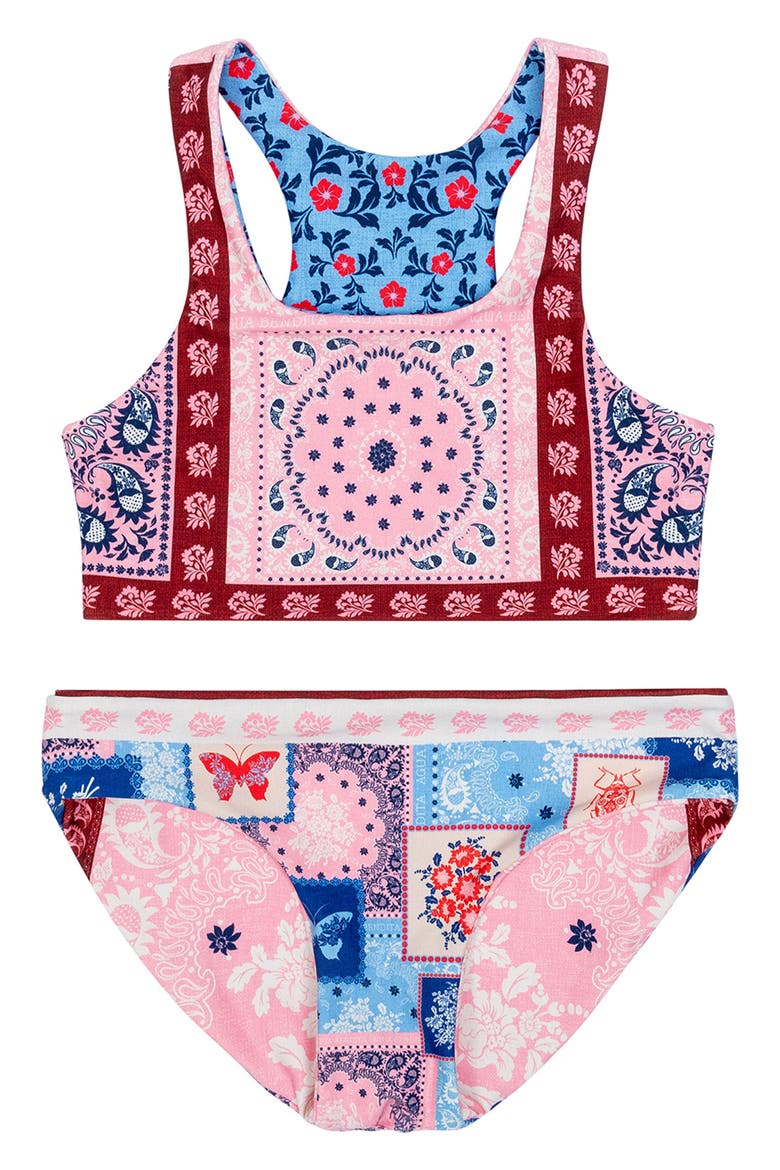 Kids' Giana Atma Two-Piece Swimsuit, Main, color, PINK MULTI