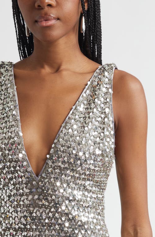 Ramy Brook Ellie Sequin Gown In Silver