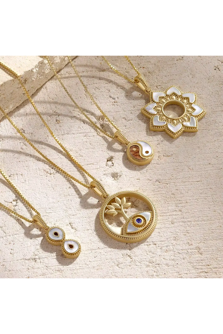 Women's Yin Yang Harmony Gold Plated Pendant Necklace - Dual Essence, Alternate, color, Gold