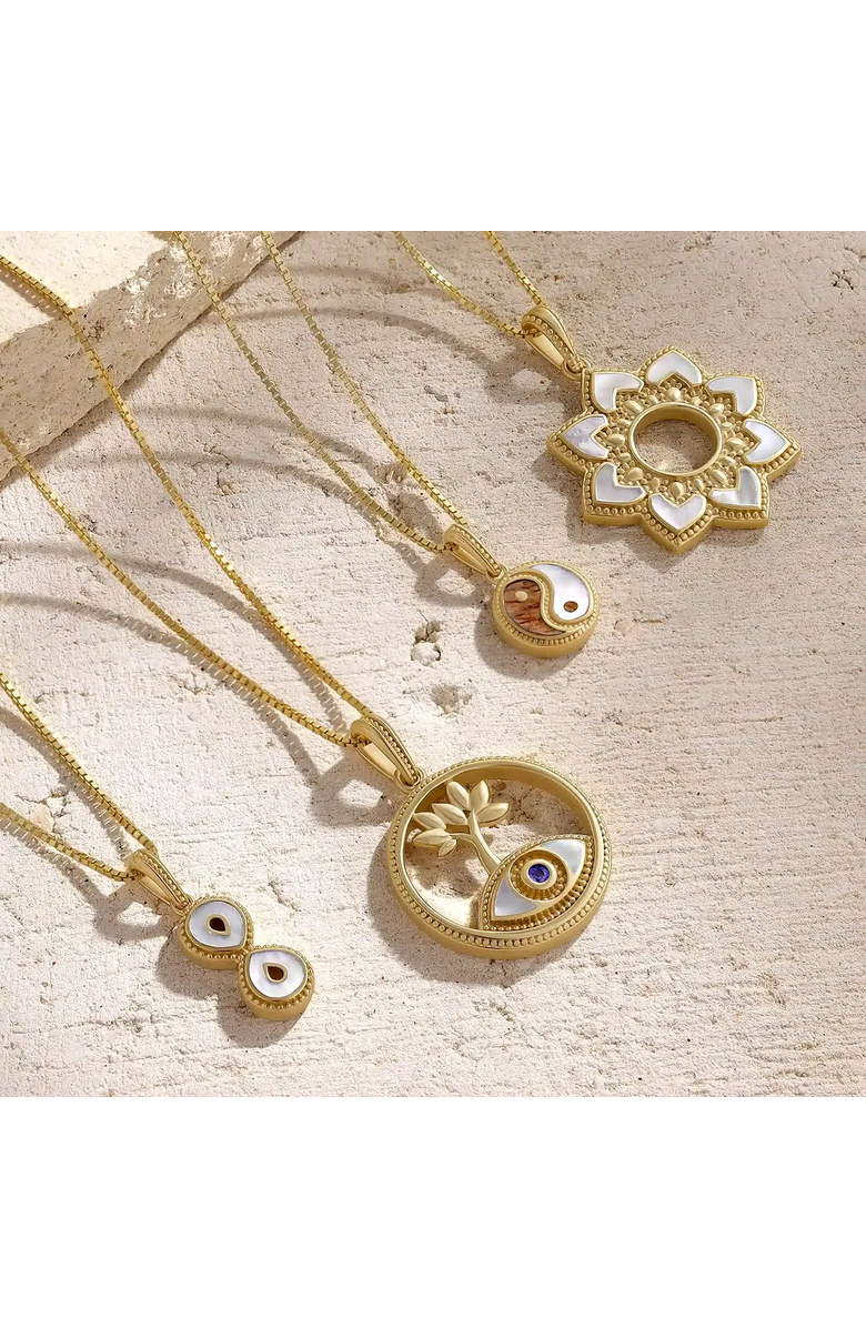 Karma and Luck Dual Essence Yin Yang Harmony Necklace, Alternate, color, Gold