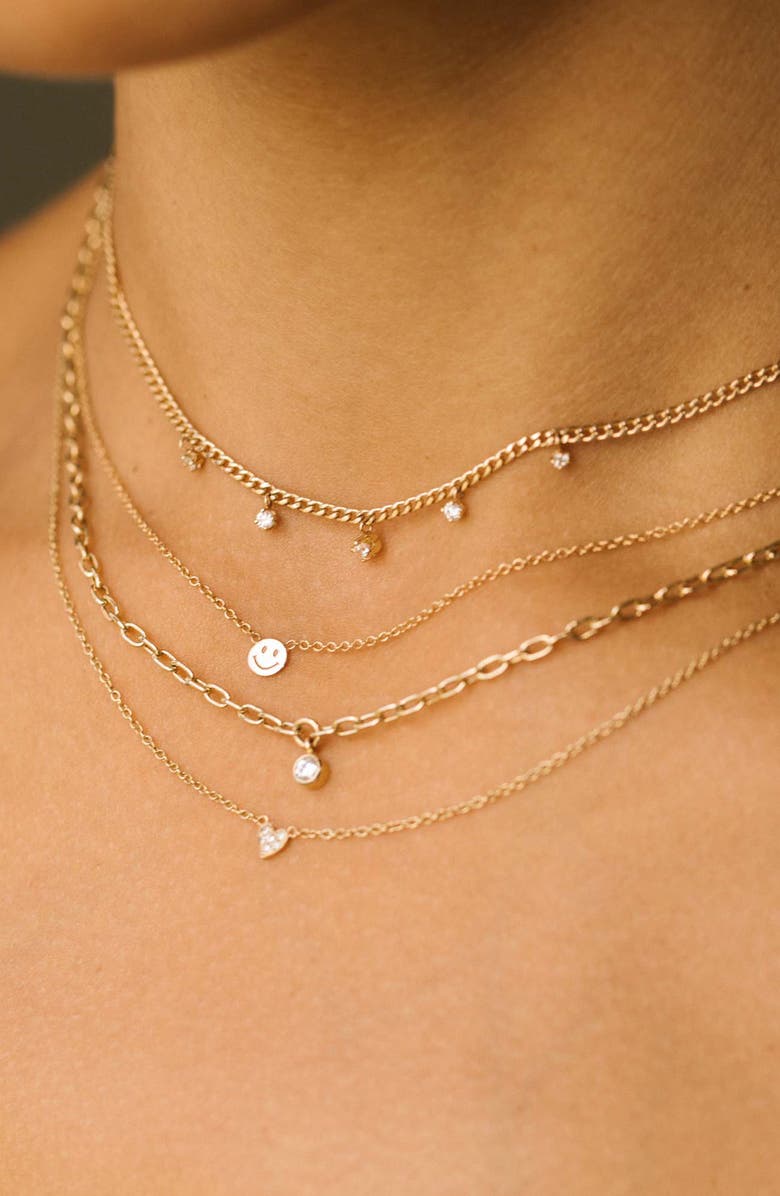 Zoë Chicco Diamond Bezel Short Pendant Necklace, Alternate, color, 