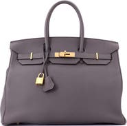 Pre-Owned Hermes Birkin Handbag Grey Togo with Gold Hardware 35