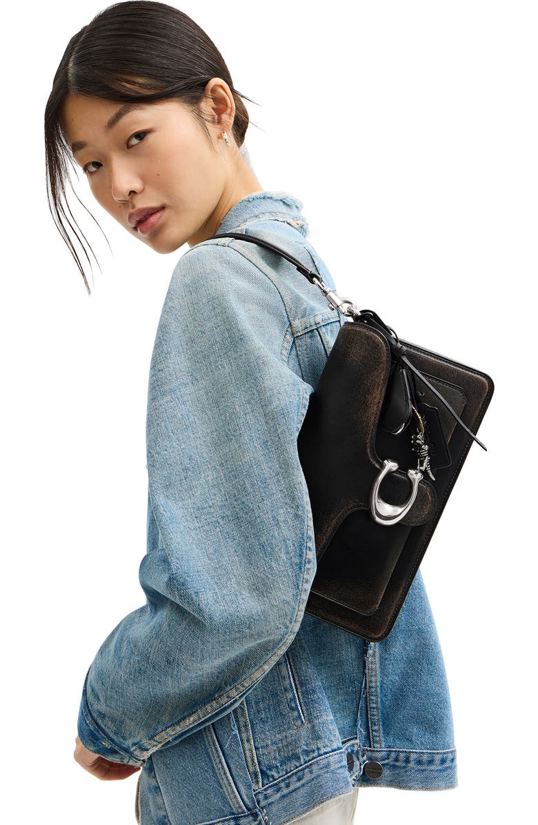 COACH Tabby 26 Loved Leather Shoulder Bag, Alternate, color, Lh/Black Brown