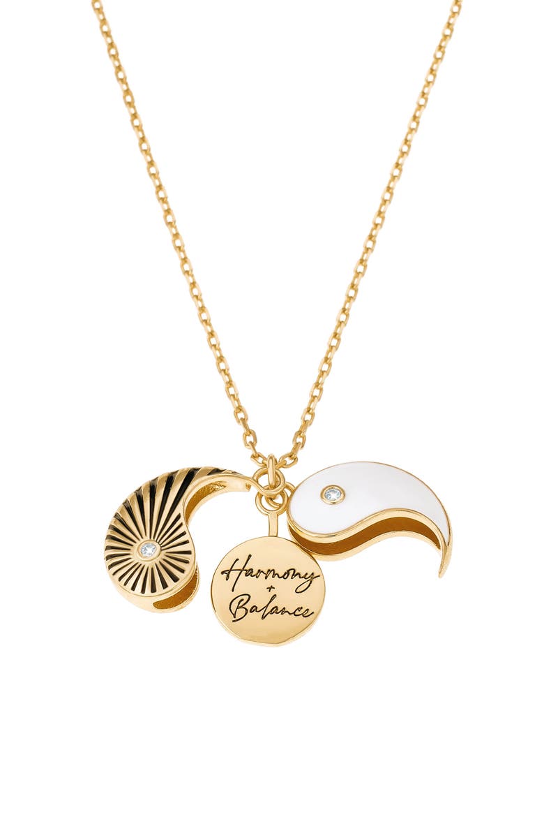Hidden Yin Yang Pendant Necklace, Alternate, color, GOLD