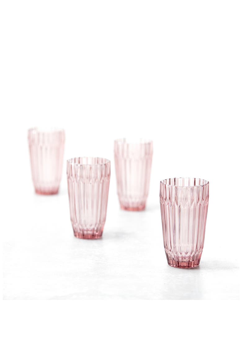 Archie Set of 6 Pink Iced Beverage Glasses, Alternate, color, PINK