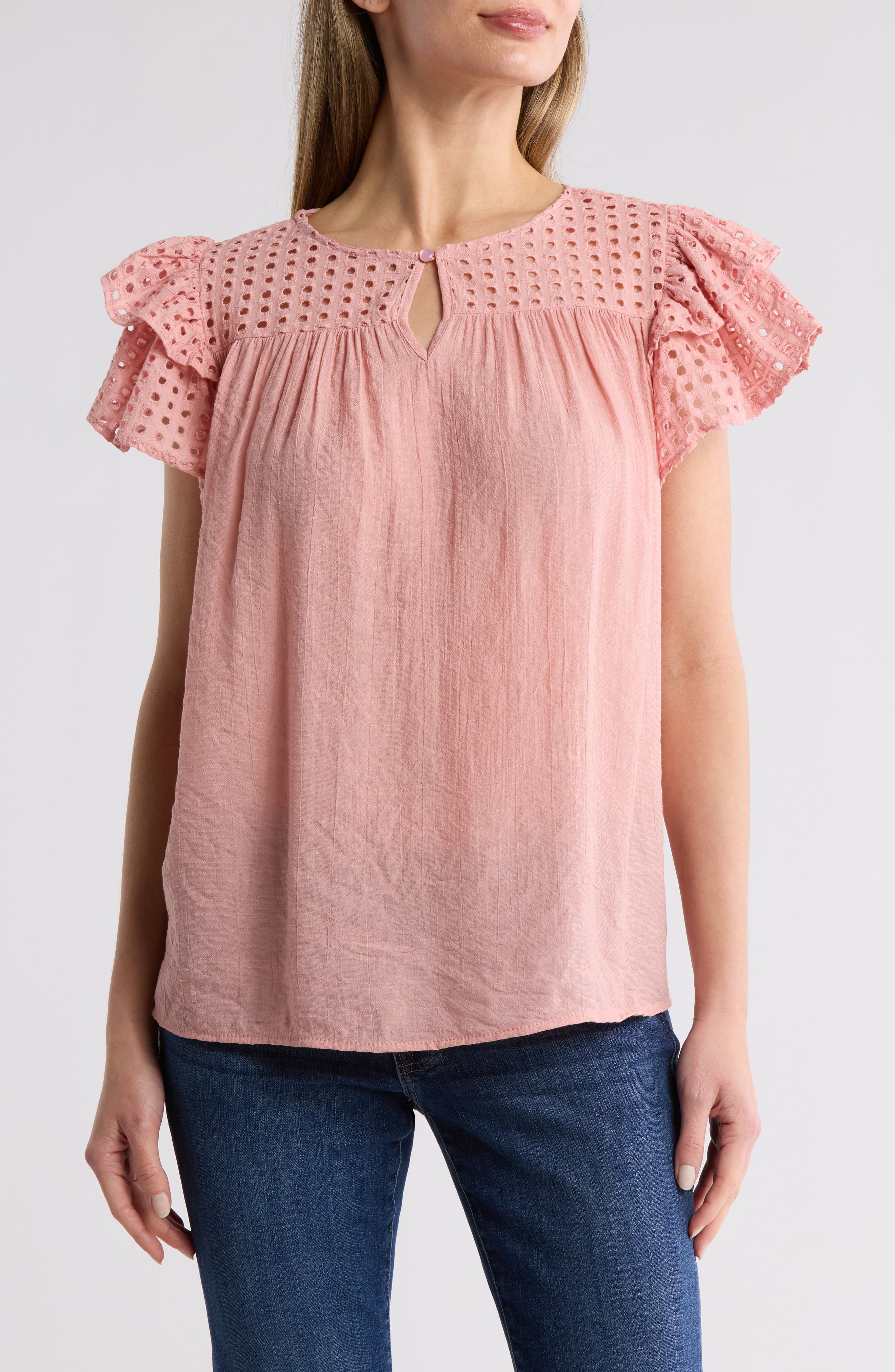Demi Eyelet Sleeve Top