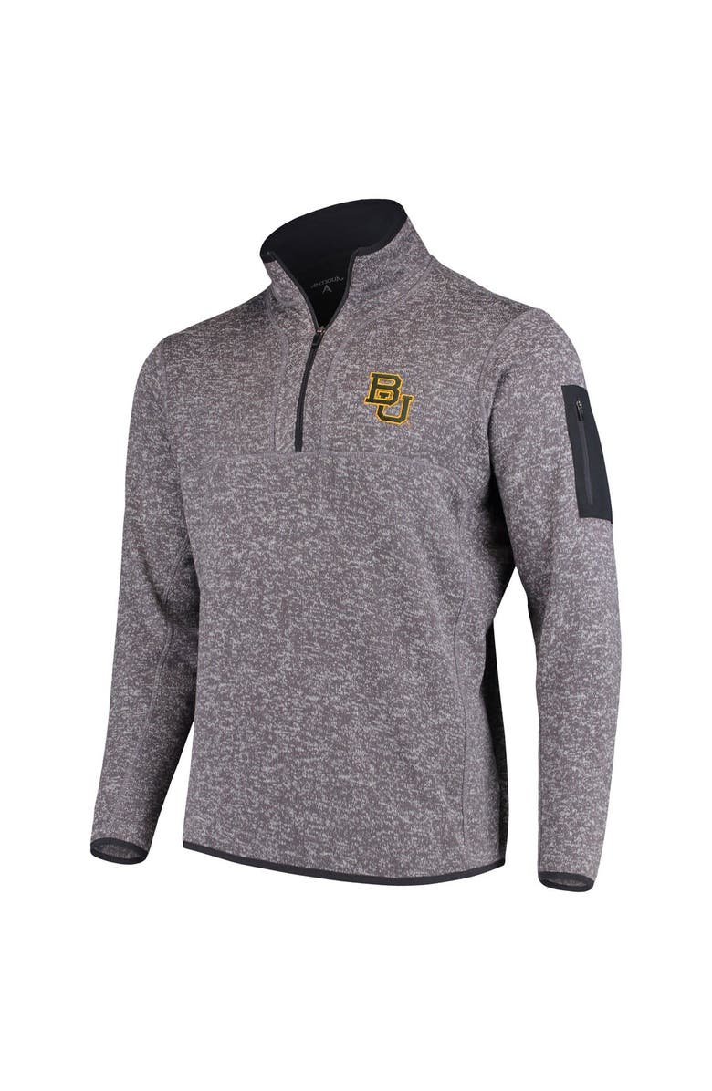 ANTIGUA Men's Antigua Charcoal Baylor Bears Fortune Half-Zip Sweatshirt, Alternate, color, 