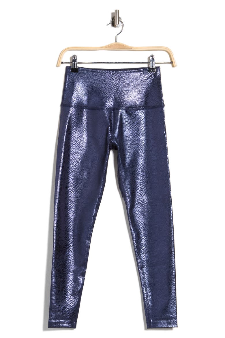 Powershine High Waist Midi Leggings, Main, color, NAVY VIPER NAVY