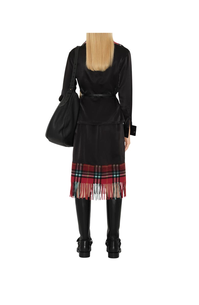 Burberry Satin and Check Scarf Skirt, Alternate, color,