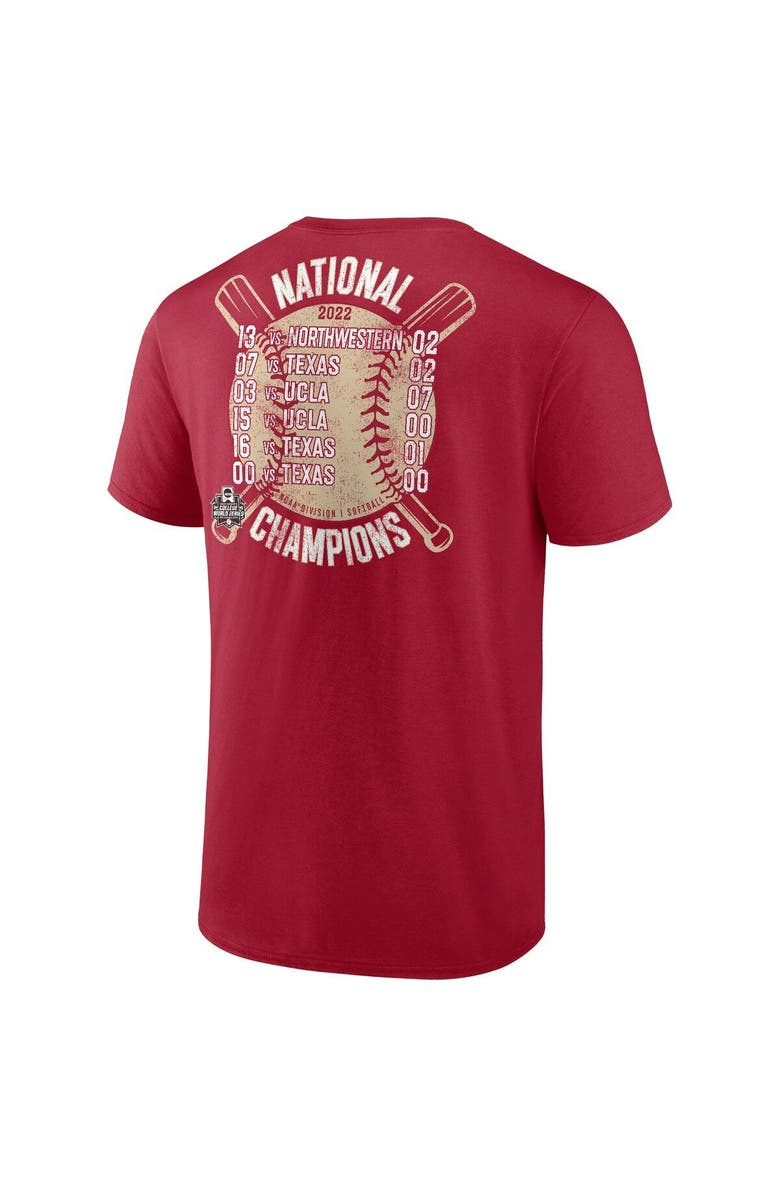 FANATICS Men's Fanatics Branded Crimson Oklahoma Sooners 2022 NCAA Softball Women's College World Series Champions Slide T-Shirt, Alternate, color, 