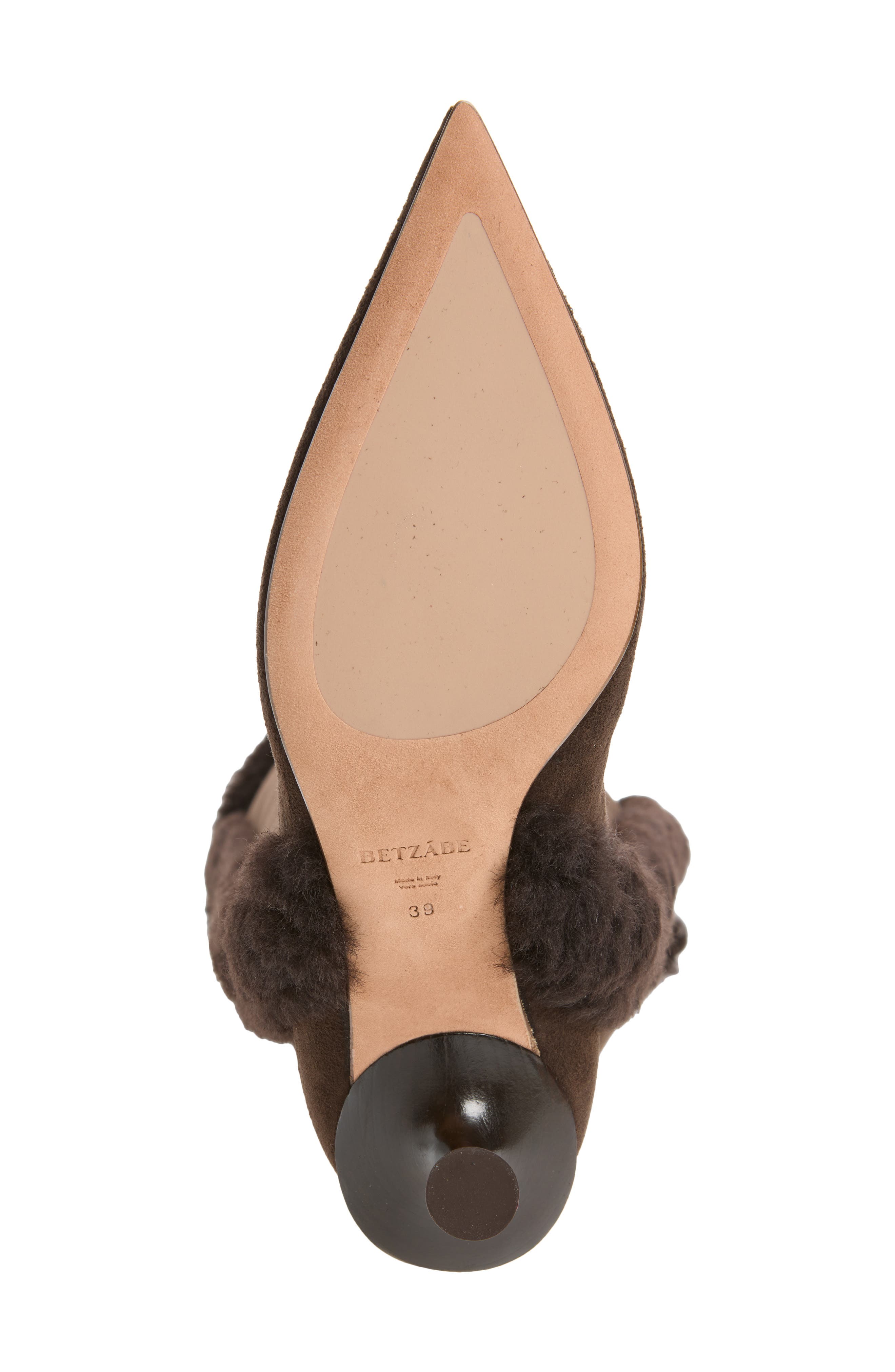 Eiza Genuine Shearling Trim Over the Knee Boot, Alternate, color, BROWN SUEDE