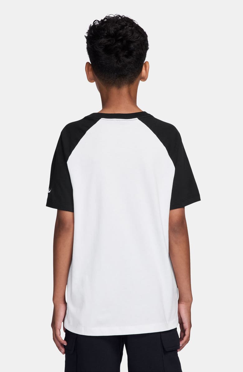 Nike Kids Raglan Cotton Graphic T-Shirt, Alternate, color, Black