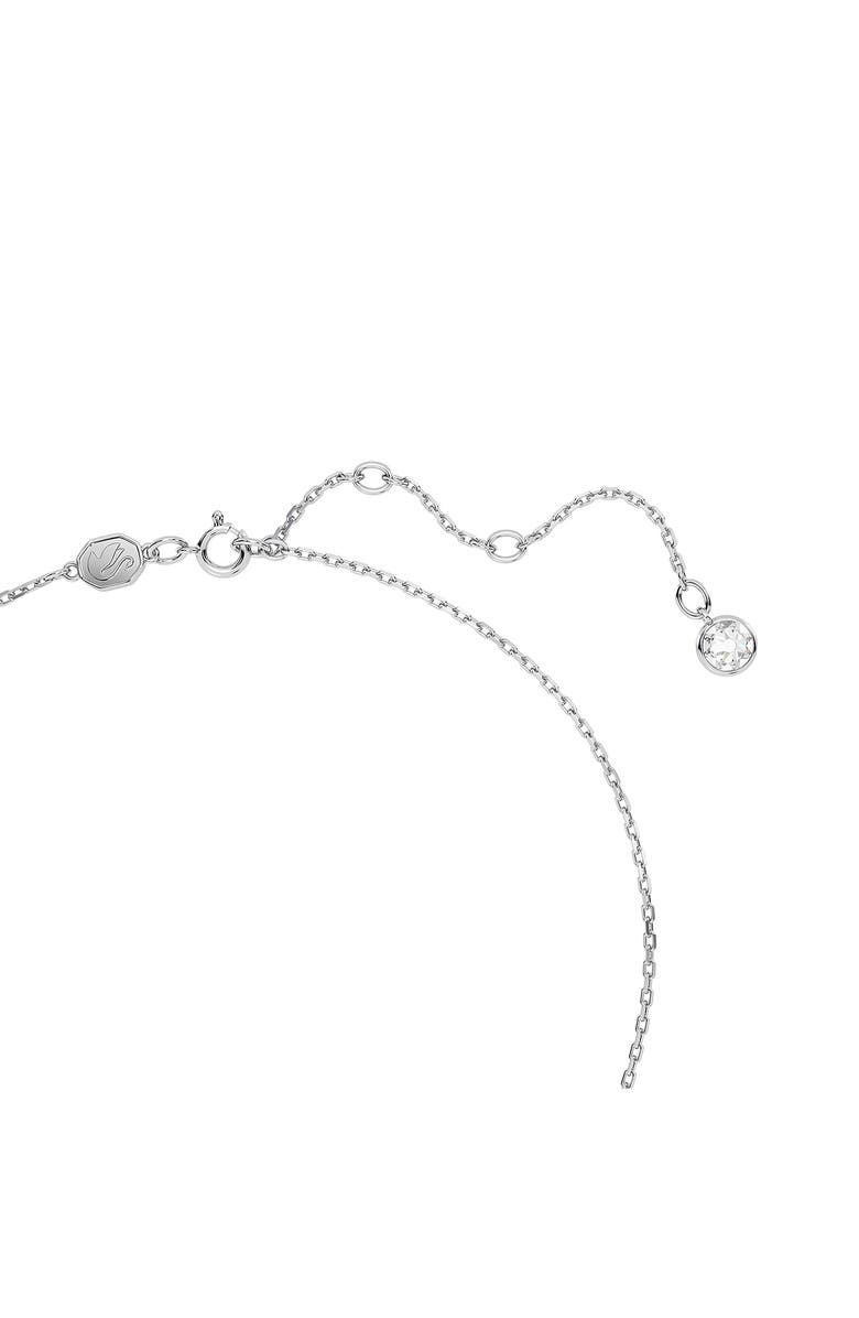 Swarovski Square Cut Birthstone Crystal Pendant Necklace, Alternate, color, Silver/ April