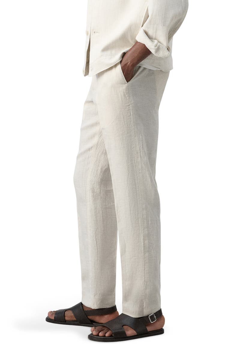 Textured Stripe Linen Pants, Alternate, color, ECRU