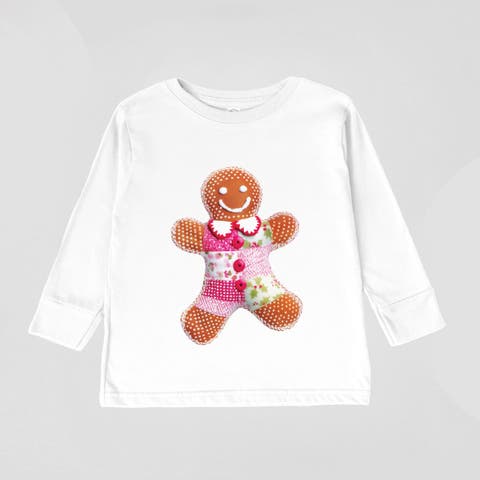 Gingerbread Polka Dot Patchwork Long Sleeve Tee (toddler)