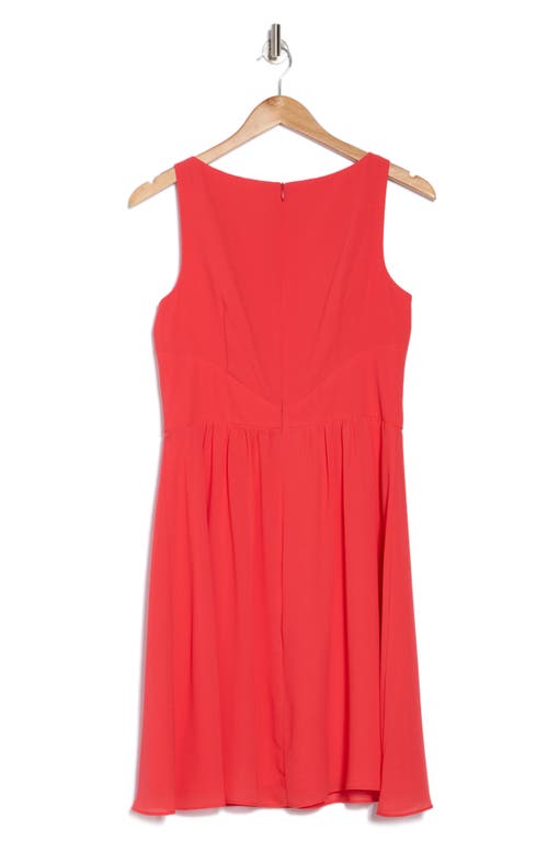 Vince Camuto Twist Front Chiffon Fit And Flare Dress In Strawberry