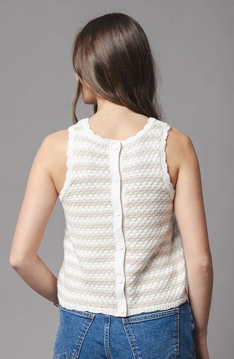 Hope & Henry Organic Button Back Sweater Tank, Alternate, color, Natural Stripe