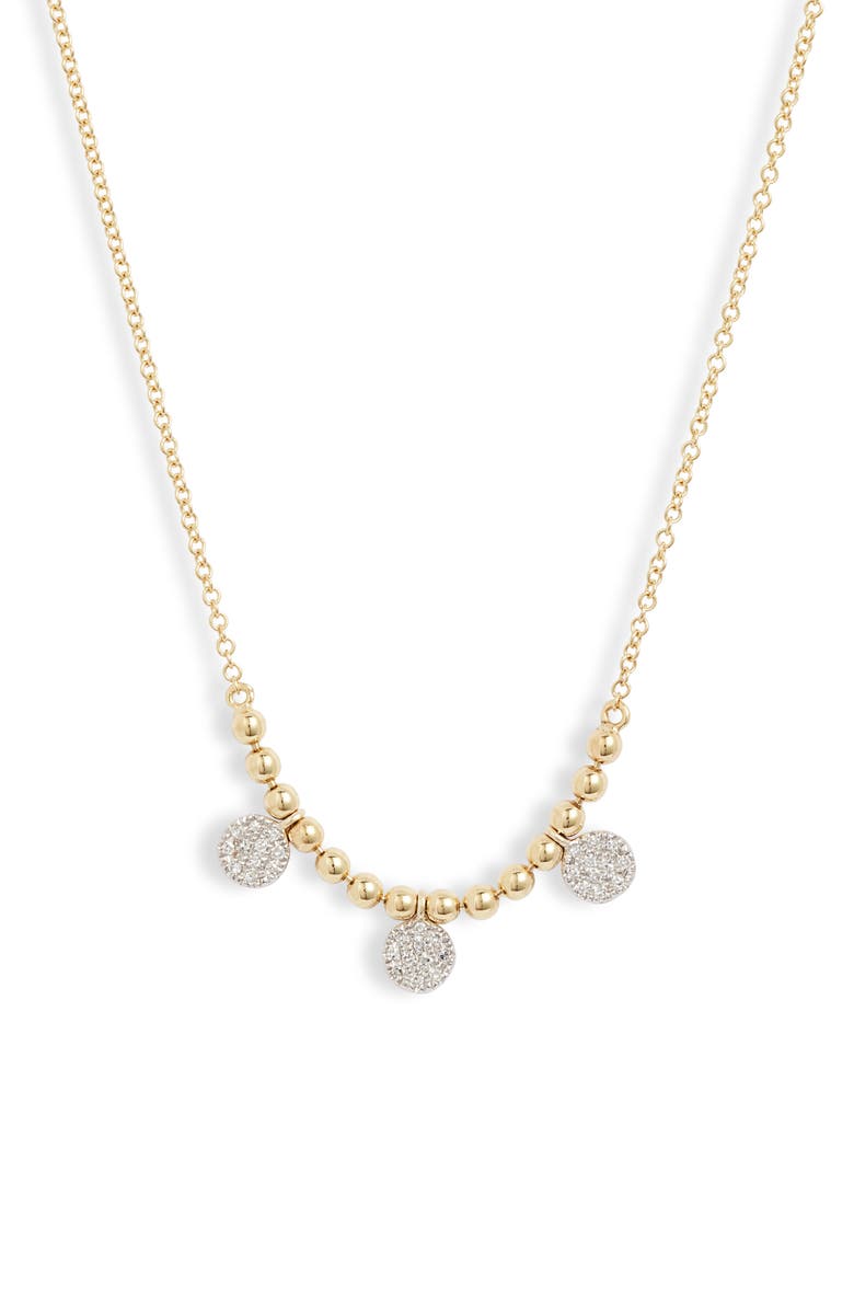 Meira T Pavé Diamond Frontal Necklace, Main, color,