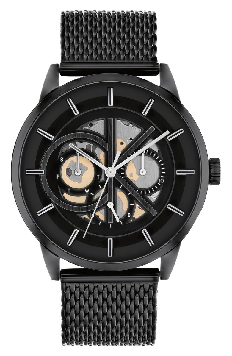 Calvin Klein CK Brave Mesh Strap Watch, 43mm, Main, color,