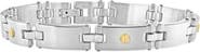 Bliss Diamond Men's Polished Steel And Dark Gold Two Tone Flexible 8mm Link 8.5 " Bracelet