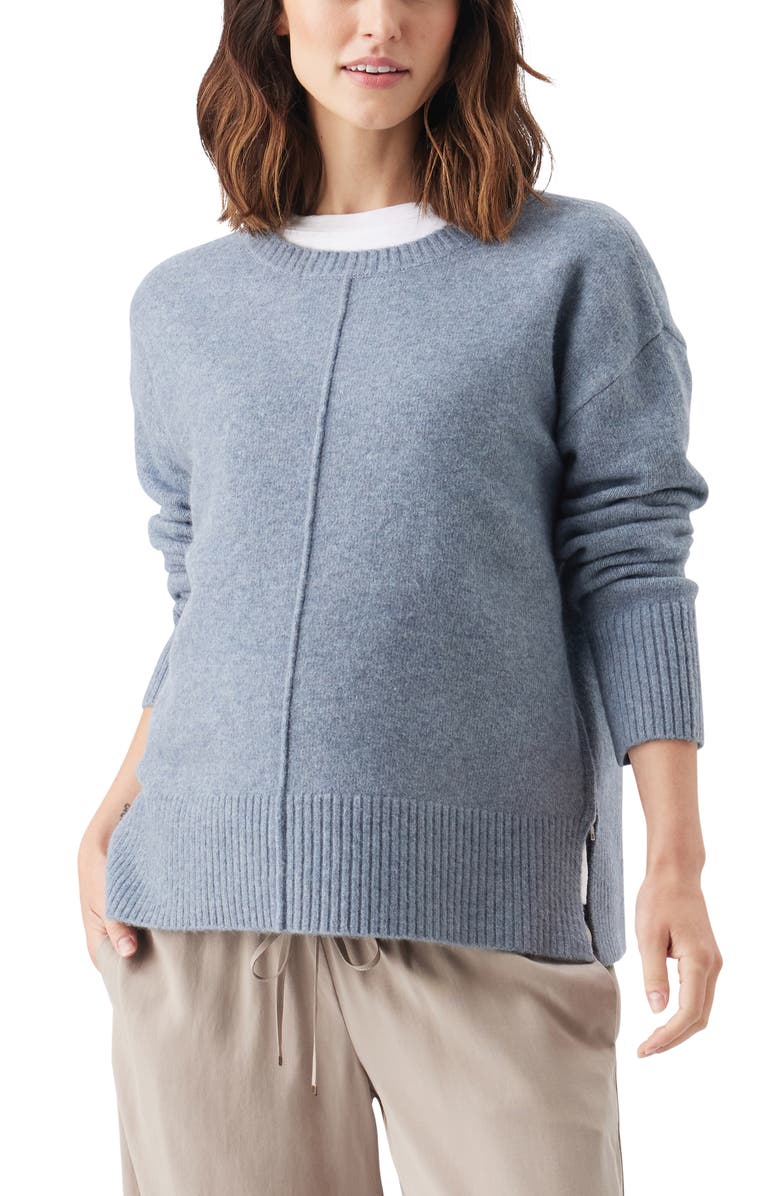 Ripe Maternity Eva Nursing Knit, Main, color, Blue Marle