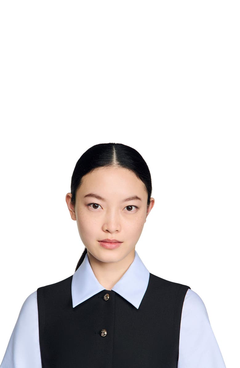 SANDRO 2-in-1 short dress, Alternate, color, Black