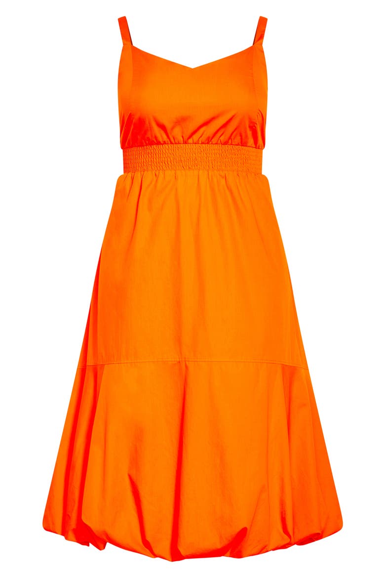 Eliza Bubble Hem Cotton Maxi Dress, Alternate, color, ORANGE FIZZ