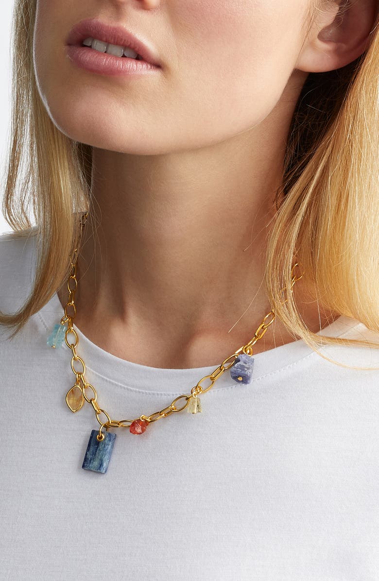 Monica Vinader x Caroline Issa Mixed Gemstone Necklace, Alternate, color,
