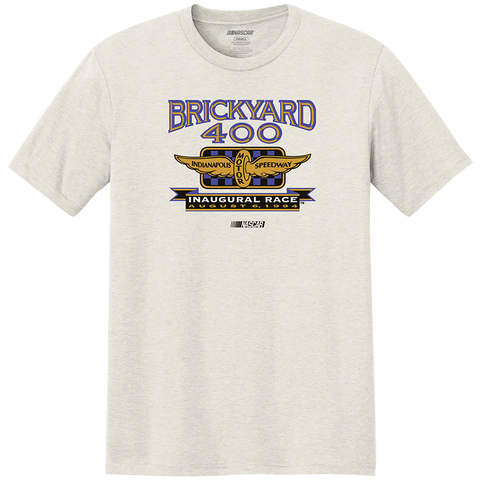 Men's Classic Ink Tan NASCAR Inaugural Brickyard 400 Logo T-Shirt